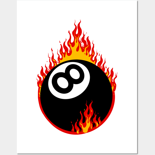 Flaming 8 ball Wall Art by Juliet & Gin